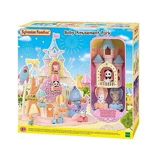 Conjunto de jogos de famílias sylvanian parque de diversões infantil,  figuras de jogos, conjuntos infantis, brinquedos