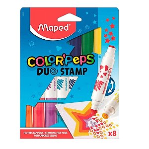 Canetinha Hidrográfica Color Peps Duo Stamp Maped 8 Cores