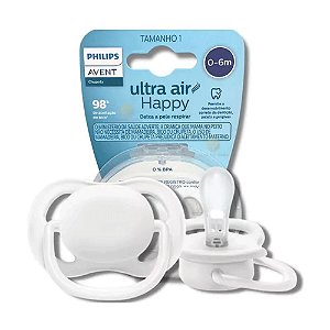 Chupeta Ultra Air Happy Philips Avent 0-6 Branco