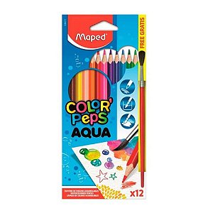 Lápis De Cor Maped Color Peps Aquarelável 12 Cores + Pincel