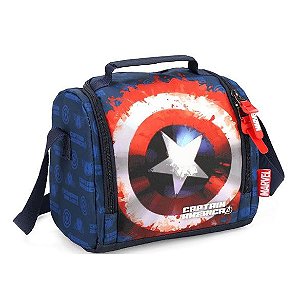 Lancheira Térmica Capitão América Luxcel Avengers Azul