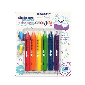 Giz de Cera Retrátil para Banho Color Joy Leo E Leo