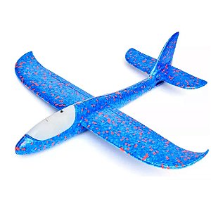 Avião Lançador Planador Infantil Zoop Toys Azul Com Luz