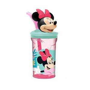 Copo Com Canudo Yangzi 360ml Minnie