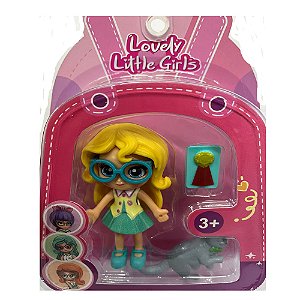 Boneca Loira Little Girls Pet Shop Multikids 2 Acessórios