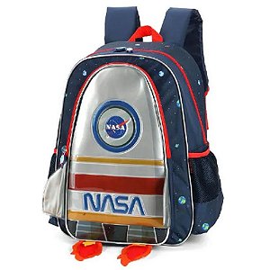 Mochila De Costas Nasa Foguete Luxcel Azul
