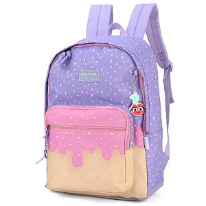 Mochila De Costas Luxcel Sorvete Lilás