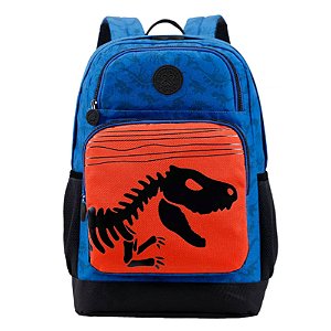 Mochila De Costas College Dino Xeryus 12201 Azul e Vermelho