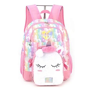Mochila De Costas Escolar Com Lancheira Unicórnio Up4you Luxcel