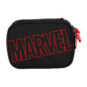 Estojo Escolar Box Marvel Luxcel Preto e Vermelho