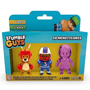 Stumble Guys 3D Mini Figures Estrela Roo Quarterback e Amethyst Nyx