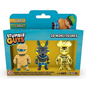 Stumble Guys 3D Mini Figures Estrela Hatshepsut Anubis e Capt Goldheart