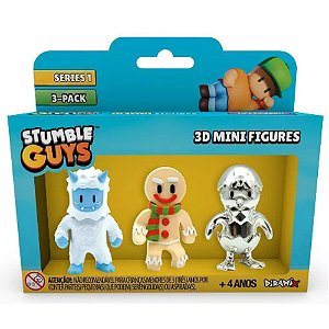Stumble Guys 3D Mini Figures Estrela Frosti Yeti Gingerbread e Metal Hatching