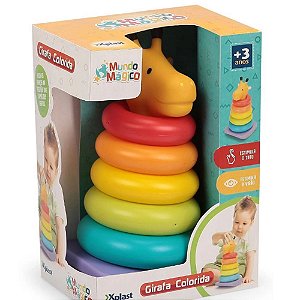 Girafa Colorida Educativa Para Bebê Mundo Mágico Homeplay