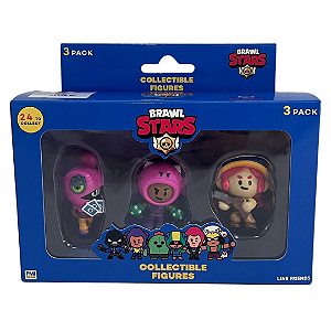 Brawl Stars  Pack com 3 Figuras Tara Rosa Jessie