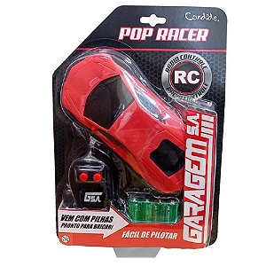 Carro Controle Remoto Pop Racer Garagem Candide Vermelho