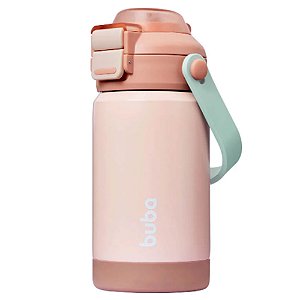 Copo Térmico Canudo E Bico 360ml Buba Rosa