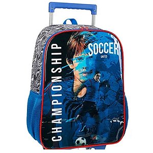 Mochila com Rodas Champions Soccer Azul Luxcel