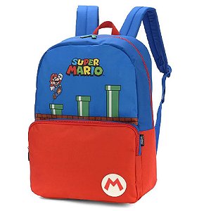 Mochila De Costas Super Mario Azul Maxlog