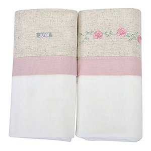 Kit Cueiro Bordado Com 2 Unidades Menina Loupiot