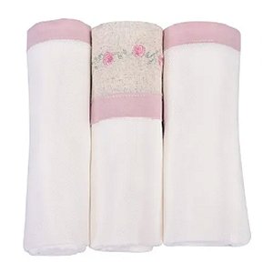 Jogo de Berço Com 3 Peças Bordado Menina Loupiot Nature