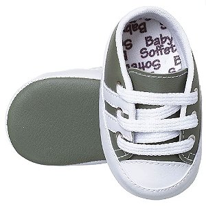 Babysoffete Tenis Branco E Cinza G 17 E 18
