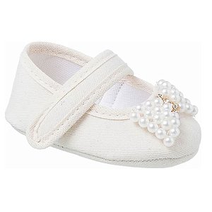 Sapatilha Babysoffete Boneca Marfim P 13 E 14