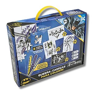 Kit Quebra Cabeça Batman Para Colorir Com Canetinha Leo&Leo