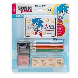 Kit De Pintura Com Carimbo E Lápis De Cor Sonic Leo&Leo
