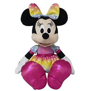 Pelúcia Minnie Arco íris Com Luz E Som Multikids