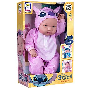 Boneca Baby Stitch Menina Disney Cotiplás