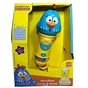 Microfone Infatil Galinha Pintadinha Canta E Grava Yestoys