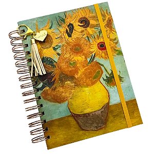 Caderno Inteligente A5 Girassóis Van Gogh 120 Folhas Buendia