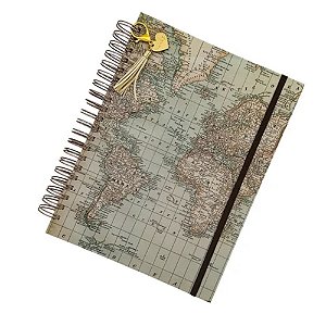 Caderno Inteligente Wire O A5 Mapa Mundi 120 Folhas Buendia