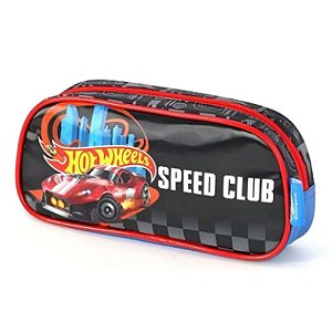 Estojo Escolar Simples Infantil Hot Wheels Speed Luxcel