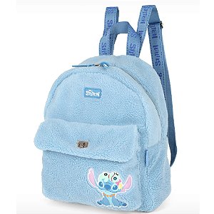 Mochila De Costas Stitch Azul Peluda Luxcel Disney