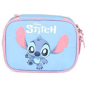 Estojo Escolar Box Stitch Baby Azul 100 Canetas Luxcel