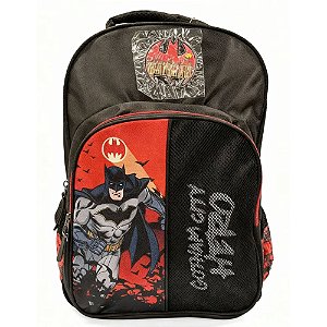 Mochila De Costas Batman Gotham Hero Preta e Vermelha Luxcel