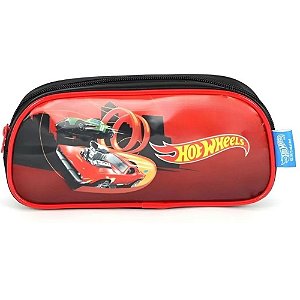Estojo Escolar Simples Hotwheels Luxcel Vermelho