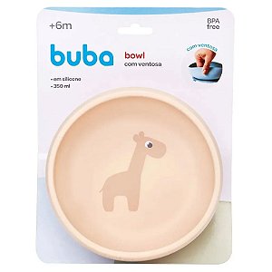 Bowl Com Ventosa Silicone Bege Buba 6M