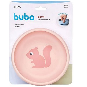 Bowl Com Ventosa Silicone Rosa Buba 6M