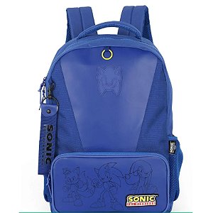 Mochila Sonic Azul Sem Rodinha Luxcel