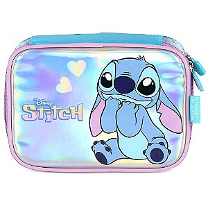 Estojo Escolar Box Stitch Azul Disney Luxcel