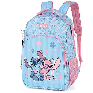 Mochila Sem Rodinha Stitch E Angel Bolsos Rosa Disney Luxcel