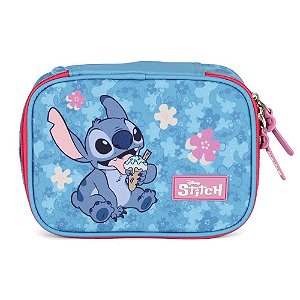 Estojo Escolar Box 100 Canetas Stitch Luxcel Pink