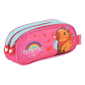 Estojo Escolar Duplo UP4YOU Petit Capivara Pink Luxcel