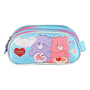 Estojo Triplo Escolar Ursinhos Carinhosos Azul Luxcel