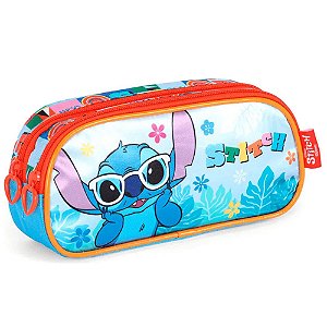 Estojo Escolar Duplo Stitch De Óculos Praia Luxcel
