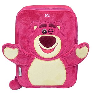 Estojo Box Escolar Fluffy Lotso Pelucia Rosa DAC