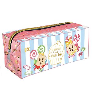Estojo Simples Escolar Munchlings Disney DAC Mickey E Minnie